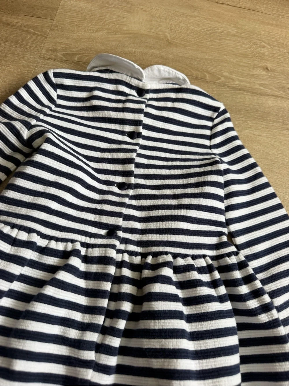 Polo Ralph Lauren Girls Striped Long Sleeve Collar Dress Size 5 Blue White